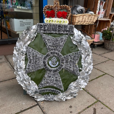 Royal, Green, jackets, cap, badge, logo, medal, Funeral, sympathy, wreath, tribute, flowers, florist, gravesend, Northfleet, Kent, London, Essex 